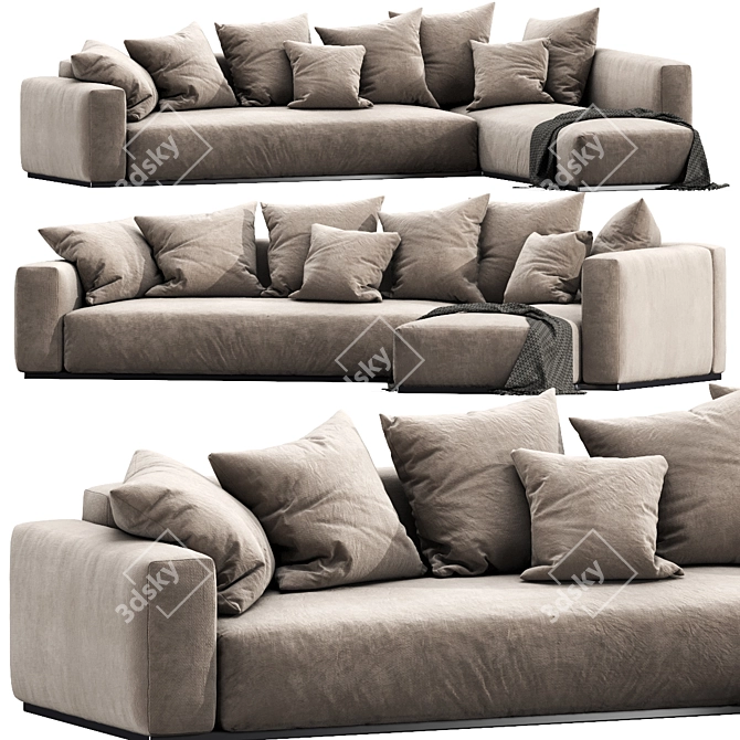 Sleek Flexform Lario Chaise Lounge 3D model image 1