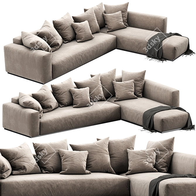 Sleek Flexform Lario Chaise Lounge 3D model image 4