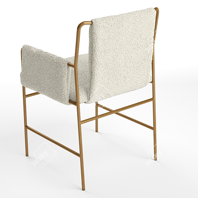 Luxurious Furry Feast Dining Chair 3D model image 4