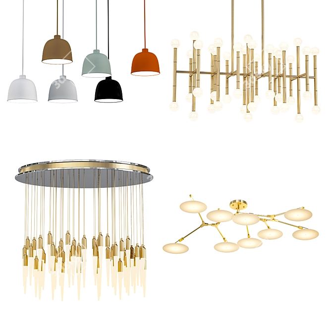 Modern Chandeliers Collection 3D model image 1