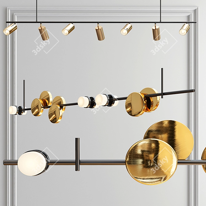 Luxury Linear Chandelier Collection 3D model image 3