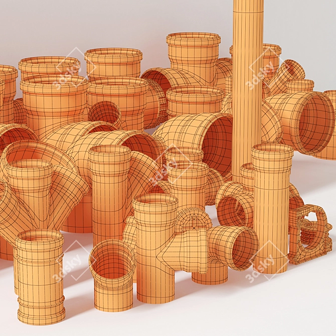 Versatile Sewer Fittings Collection 3D model image 5