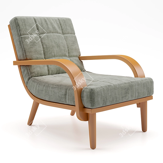 Refinished Mid Century Lounge Chair 3D model image 1