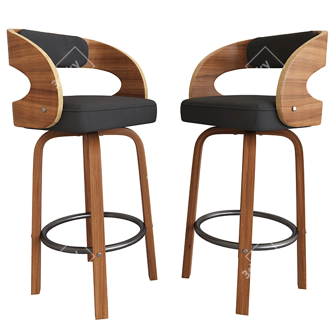 Sleek and Compact Barstool 3D model image 1