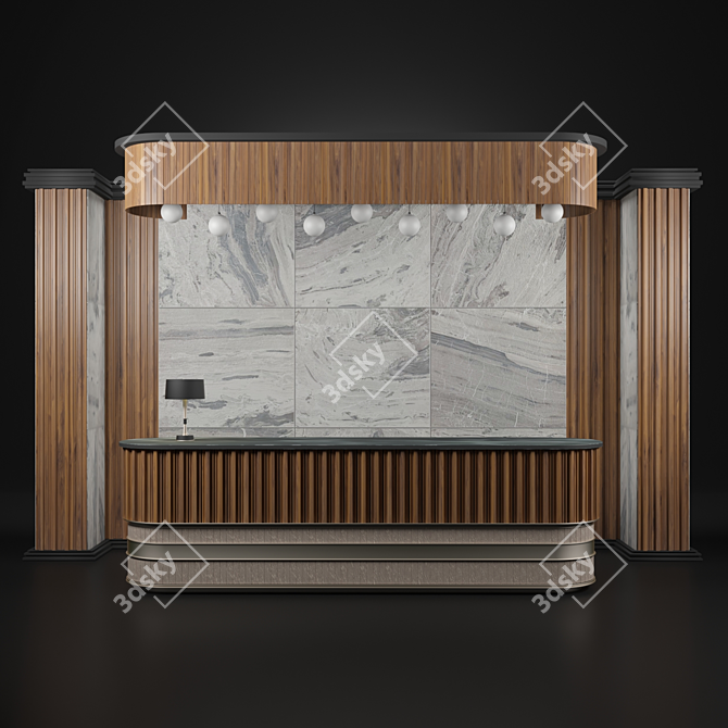 Modern Reception Desk G34 3D model image 1