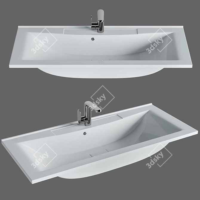  BelBagno Marino 100 - Sleek and Spacious Sink 3D model image 1