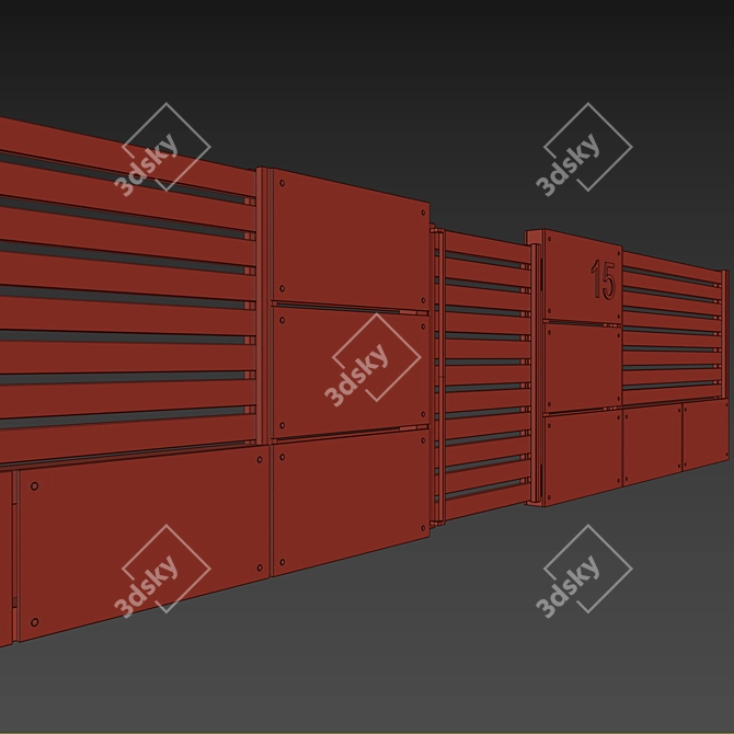 2014 Zabor Fence Unit with Corona Render 3D model image 4