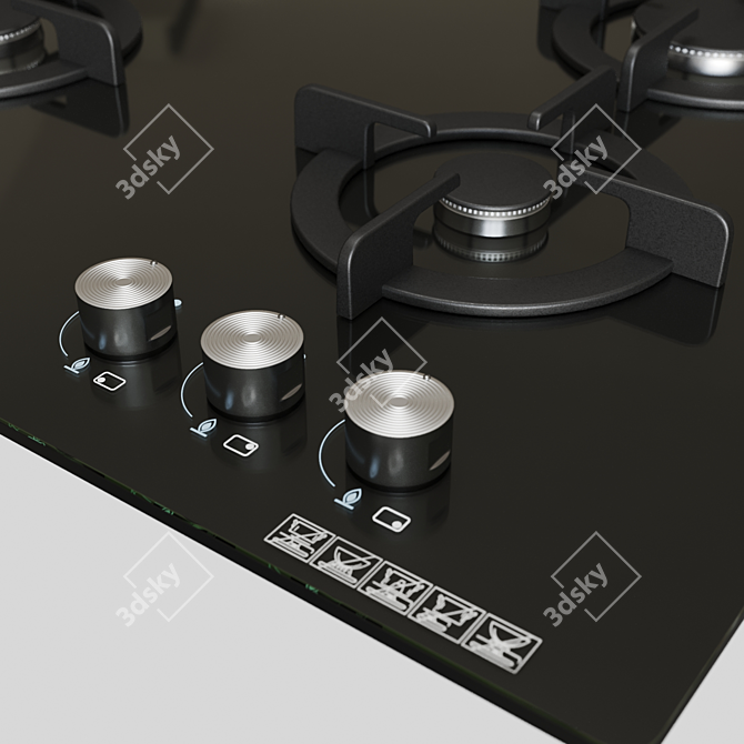 Sleek HCG-477 Hob Cooktop 3D model image 3