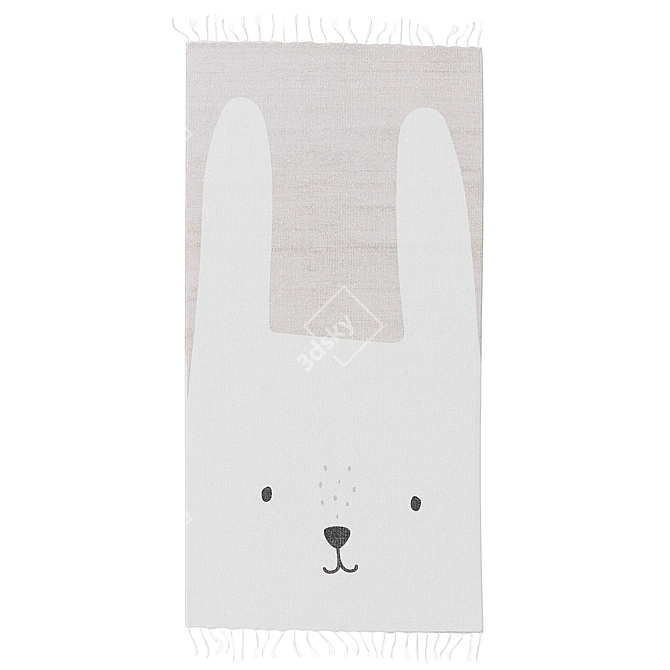 Cozy Cotton Rabbit Rug 3D model image 2