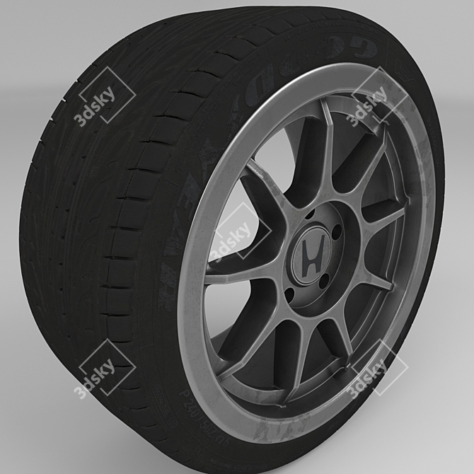 Honda Euro-R 2000 Wheel - High-Poly Model with Textures 3D model image 1