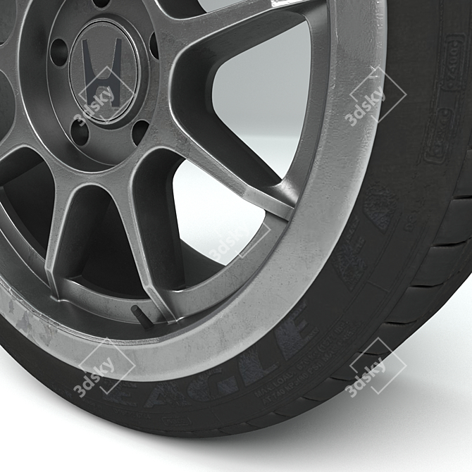 Honda Euro-R 2000 Wheel - High-Poly Model with Textures 3D model image 5