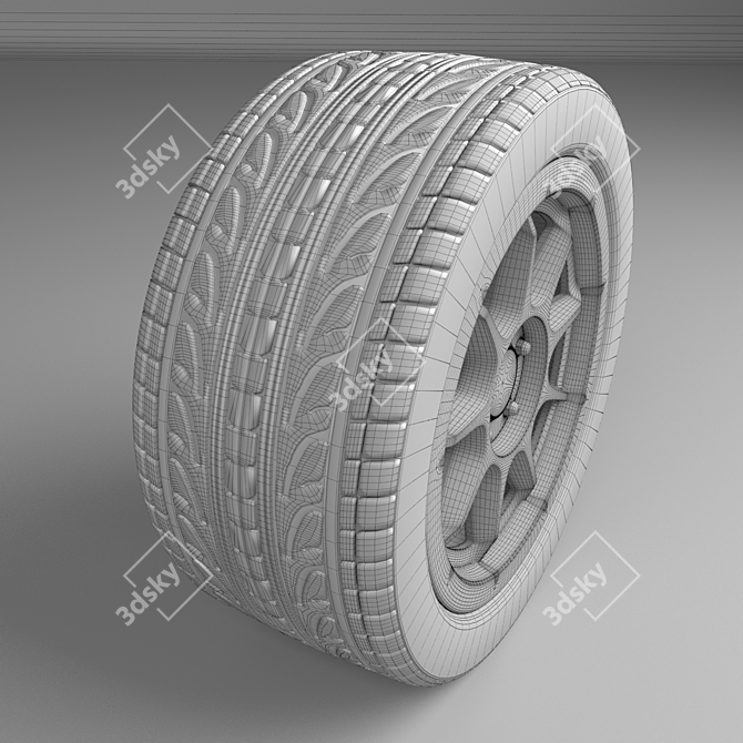 Honda Euro-R 2000 Wheel - High-Poly Model with Textures 3D model image 8