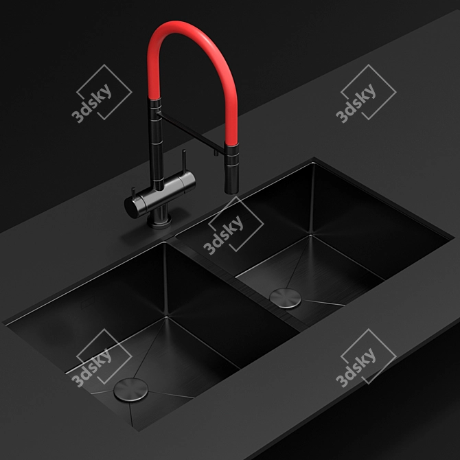 Omoikiri Kanto TAKI Stainless Steel Sink 3D model image 2