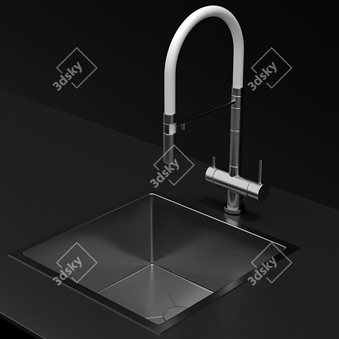 Omoikiri Kanto TAKI Stainless Steel Sink 3D model image 3