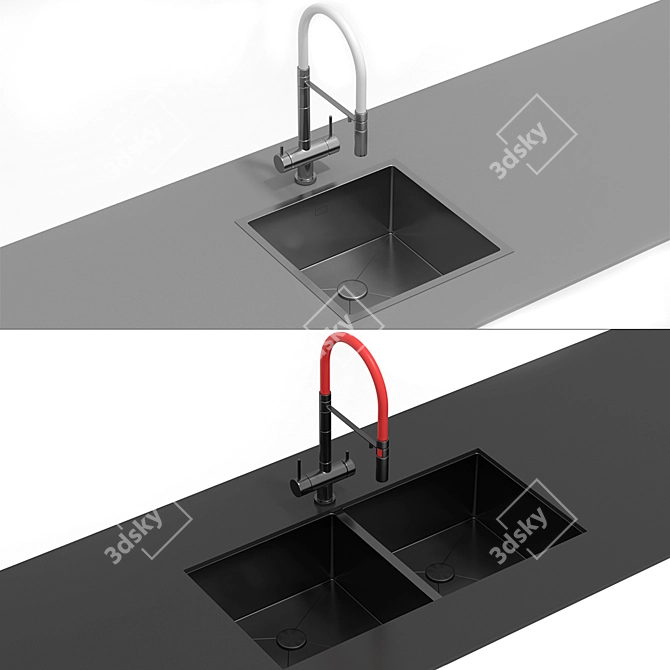 Omoikiri Kanto TAKI Stainless Steel Sink 3D model image 5