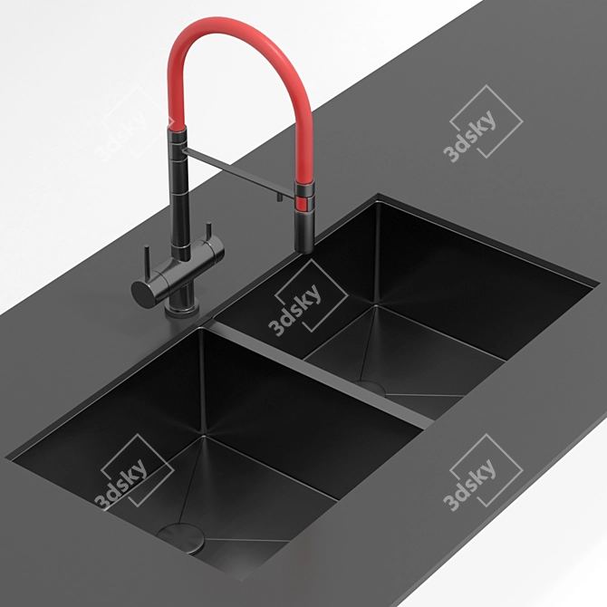 Omoikiri Kanto TAKI Stainless Steel Sink 3D model image 6