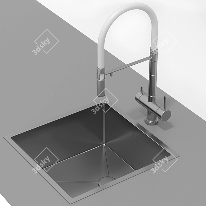 Omoikiri Kanto TAKI Stainless Steel Sink 3D model image 7