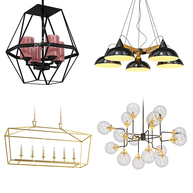 Modern Chandelier Collection 3D model image 1