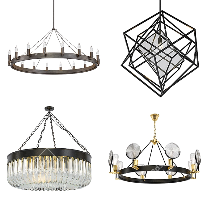 Modern Chandelier Collection 3D model image 1