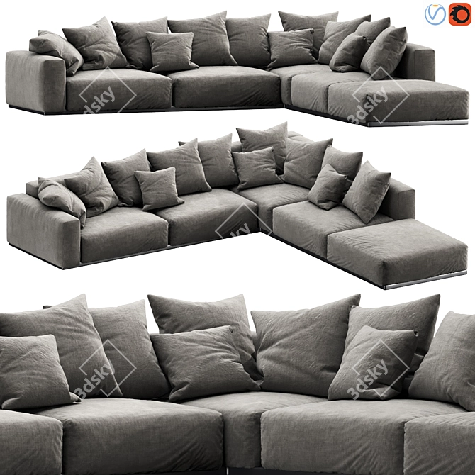 Versatile Flexform Lario Sectional 3D model image 1