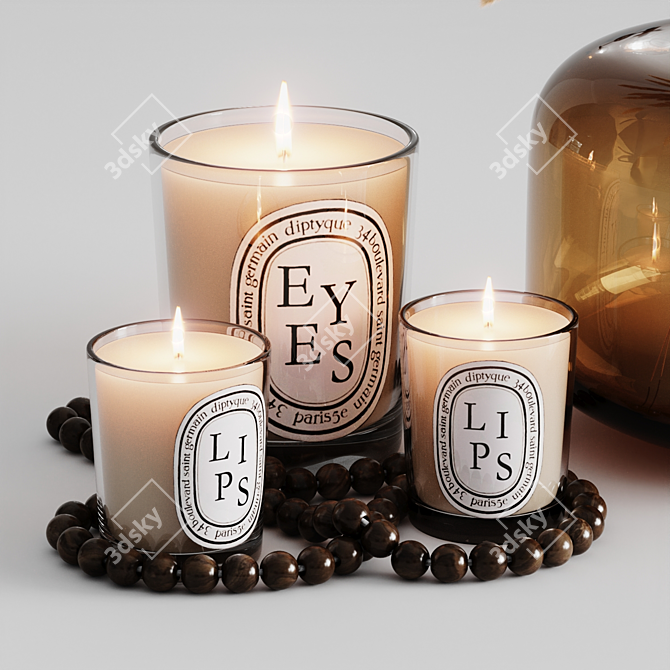 Elegant Pampas Decor Set 3D model image 3