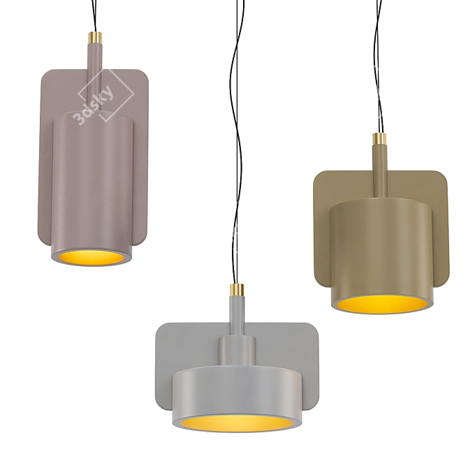 Industrial Style Cement Pendant Light 3D model image 1