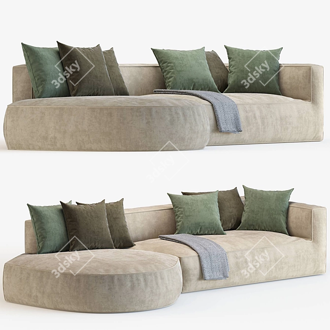Gogan Sofa by Moroso 3D model image 2