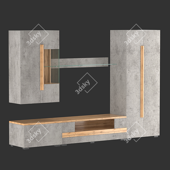 Rimini K4 Wall Unit: Stylish Storage Solution 3D model image 1