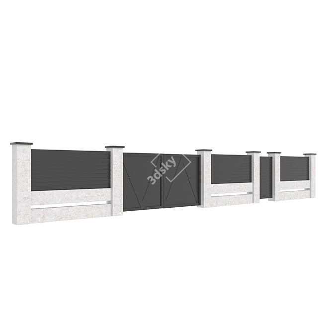 Sleek Fence: Minimalistic Design 3D model image 2