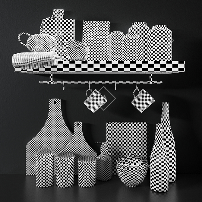 Elegant Kitchen Decor Set 3D model image 5