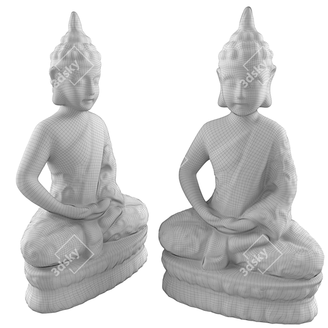  Serene Buddha Lotus Statue - 3D Visual Masterpiece 3D model image 2