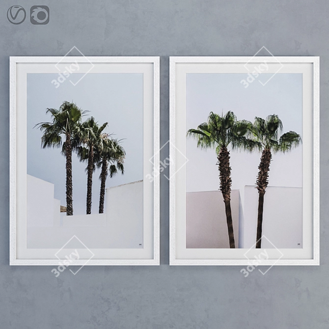 Tropical Palm Prints Set 3D model image 1