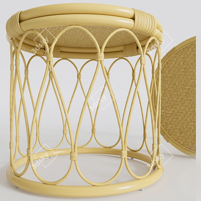 Rattan Bedside/Sofa Table - Malu 3D model image 2