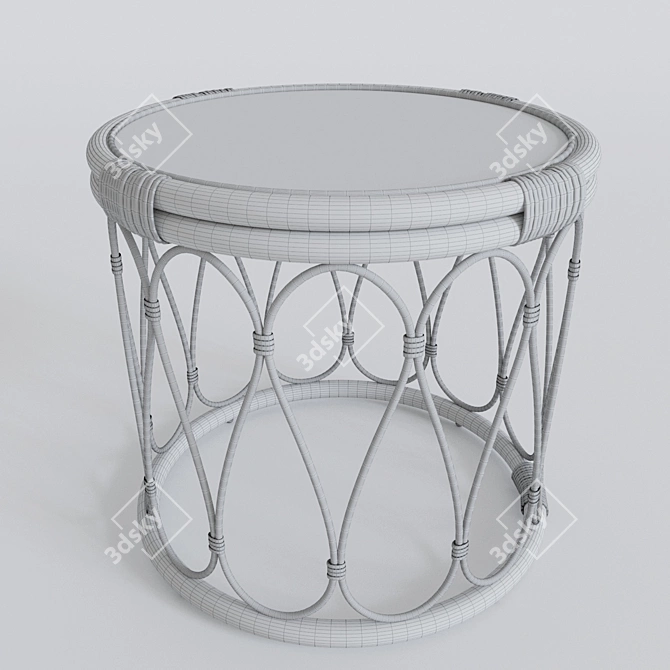 Rattan Bedside/Sofa Table - Malu 3D model image 3