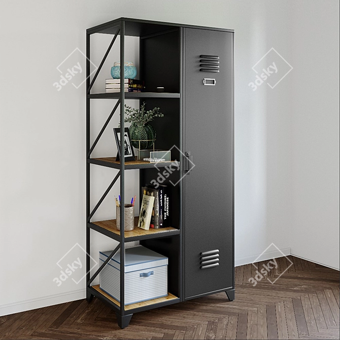 HIBA Decor Locker: Stylish Storage Solution 3D model image 2