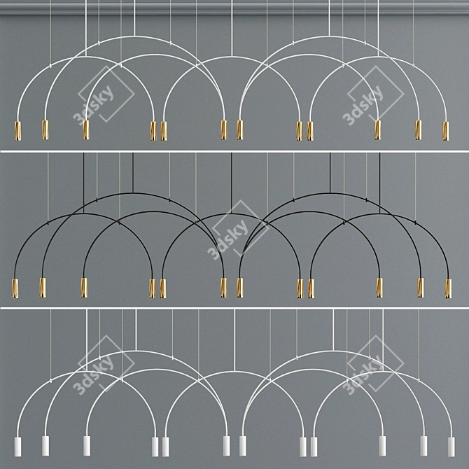 Sleek Aluminum LED Pendant 3D model image 5