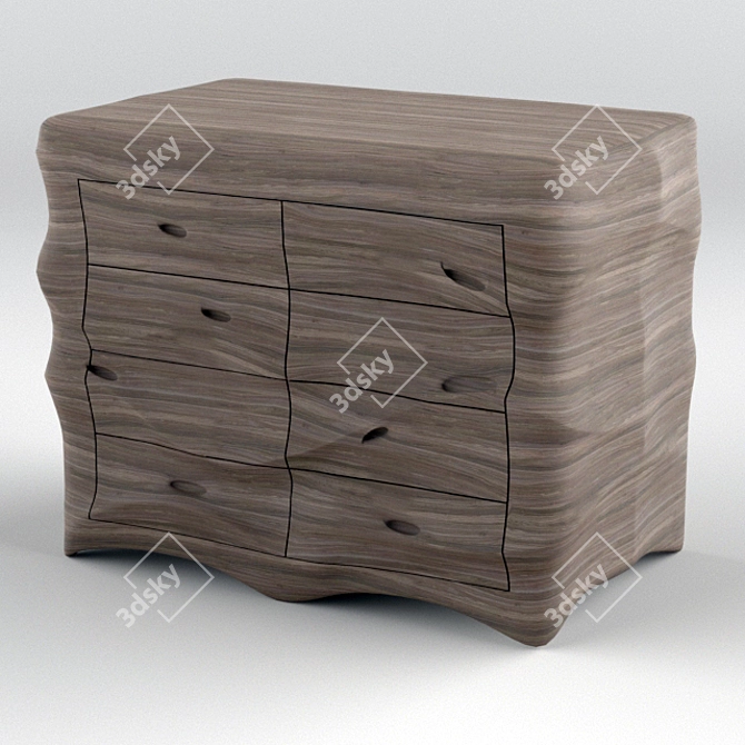 Wave Modern Chest Drawers 3D model image 8