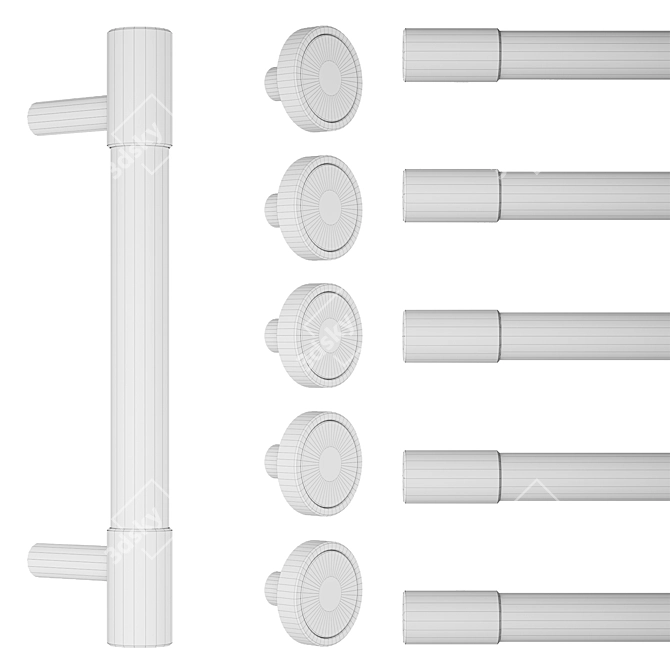 Modern Furniture Handles Set 3D model image 2