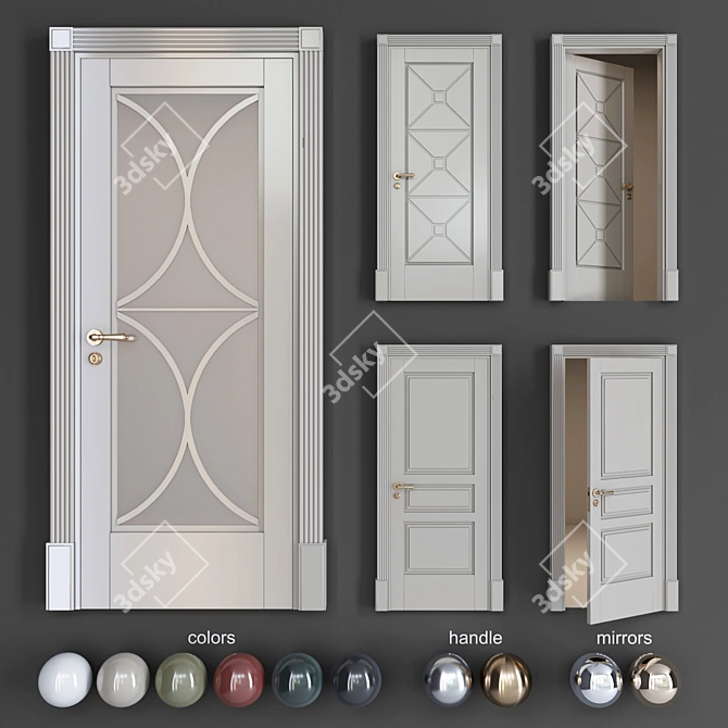 Modern Italian Solo7 Doors 3D model image 1