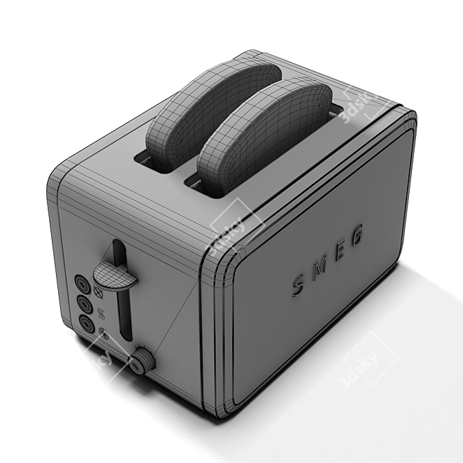 Modern Stainless Steel Toaster 3D model image 4