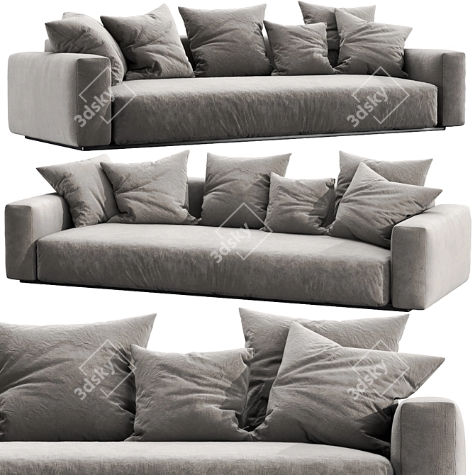 Sleek Flexform Lario 2 Sofa 3D model image 2