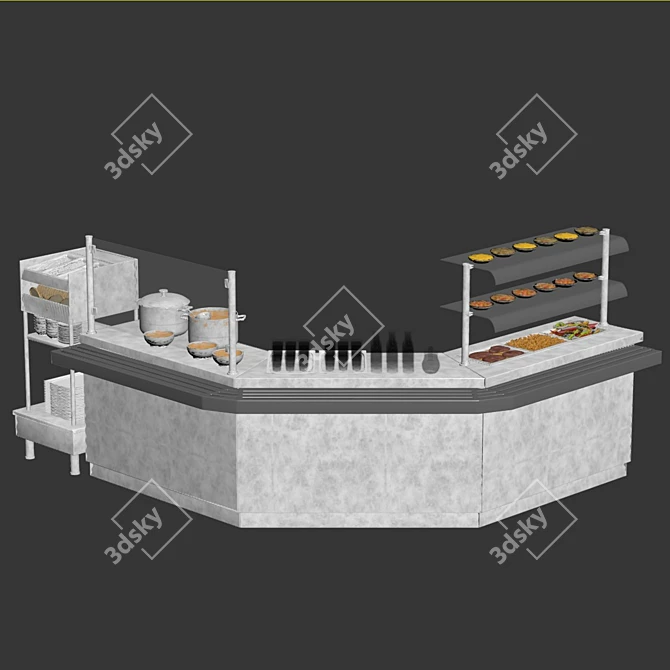 3D Food Distribution Line 3D model image 4