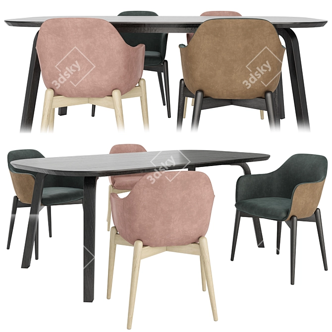 Elegant Marelli Dining Set 3D model image 1