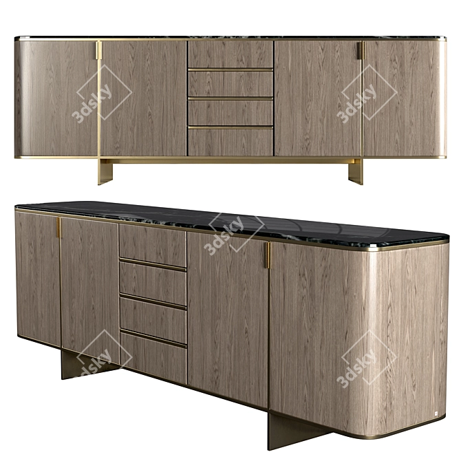 Timeless Elegance: Laskasas Dean Sideboard 3D model image 1