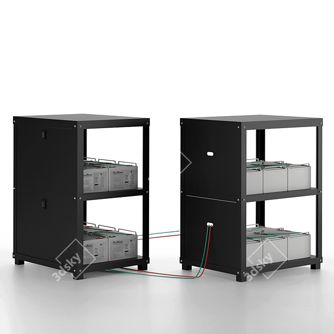 Rack Battery: Organize & Power Up 3D model image 1