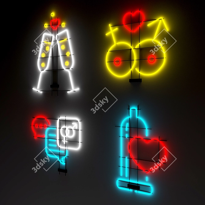 Neon 6 - Modern Light Fixture 3D model image 1