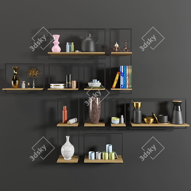 Metallic Elegance Décor Set 3D model image 3