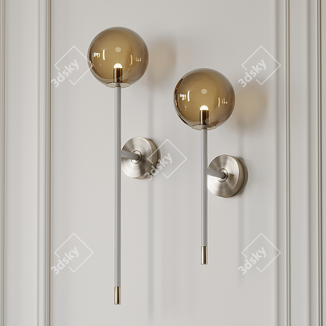 Elegant GRACE N° 1 Wall Lamp 3D model image 2