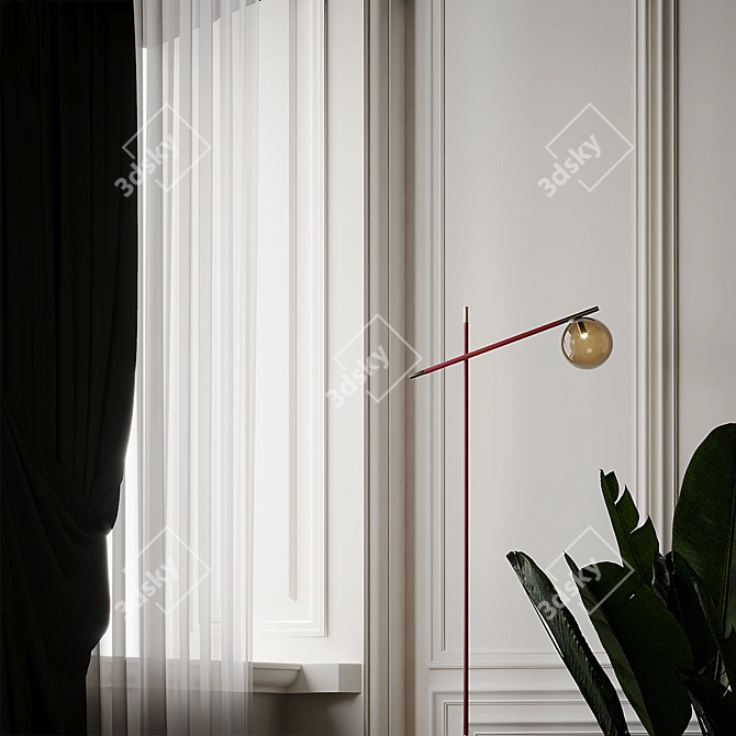 Elegant GRACE N°2 Floor Lamp 3D model image 2