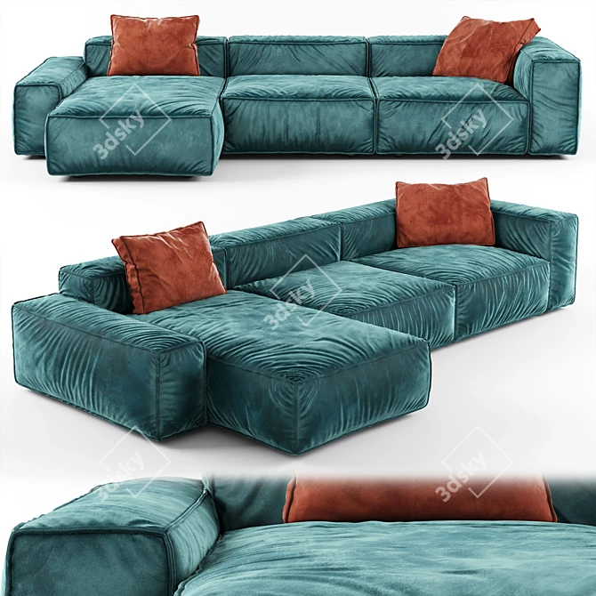 Contemporary Modular Sectional Sofa 3D model image 1